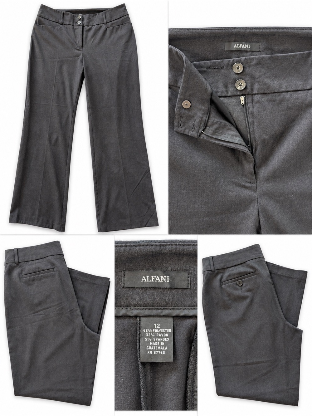Alfani Women’s Charcoal Gray Stretch Dress Pants Size 12
